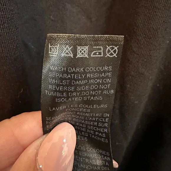 ASOS Black Short Sleeve Asymmetrical Hem Blouse Mesh Sheer Sleeve Plus Size 22 - Picture 8 of 9